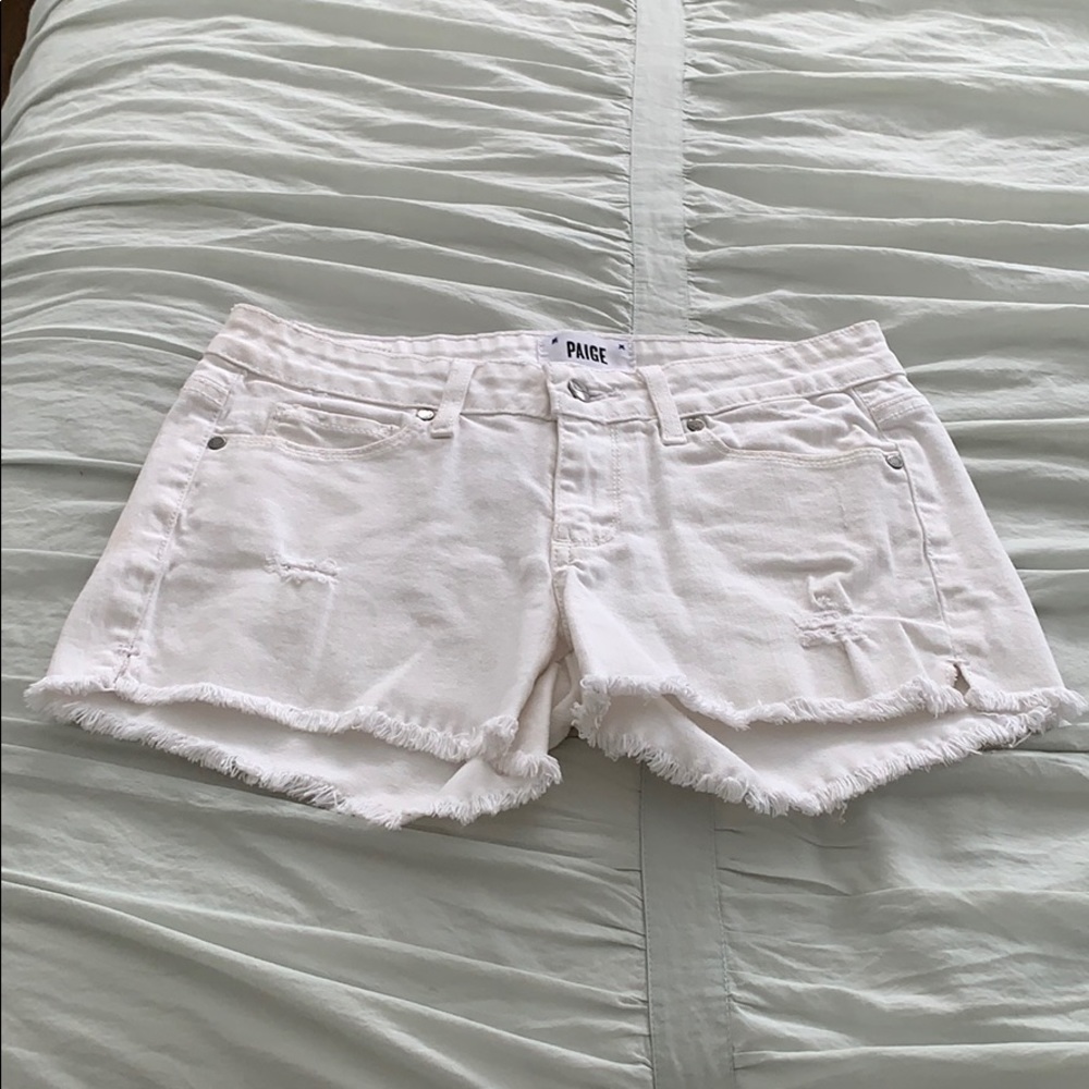 Paige premium denim white shorts 26